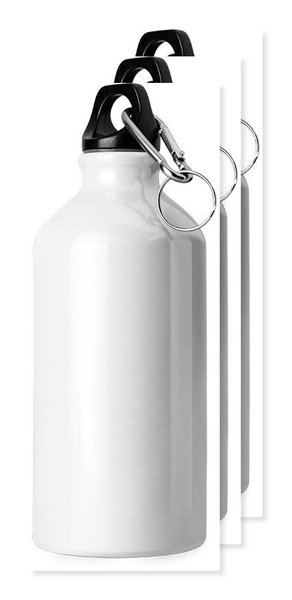 Pack mit 30 Goya 31028 - Aluminiumflasche 500ml, glänzend, Schraubverschluss, Karabiner