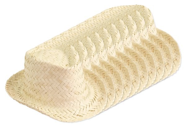 Pack of 10 Goya 38054 - Unisex Short Brim Wicker Hat JAMAICA