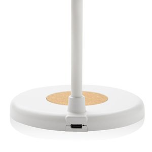XD Collection P514.03 - Zenara RCS recycelte Plastik und Kork 15W kabellose Schreibtischlampe
