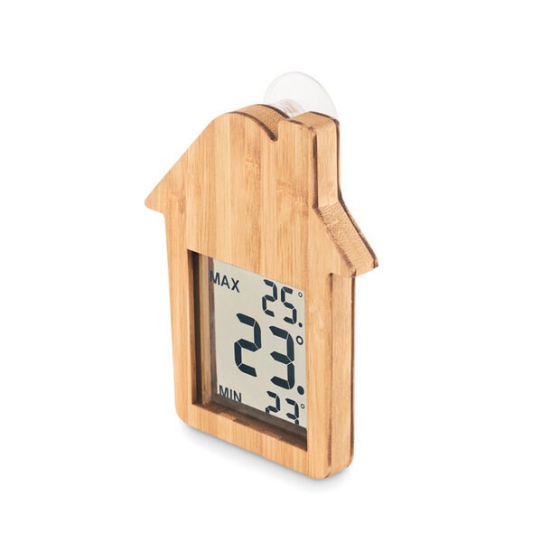 HISA Bambus Wetterstation mit Saugnapf - GiftRetail MO6468