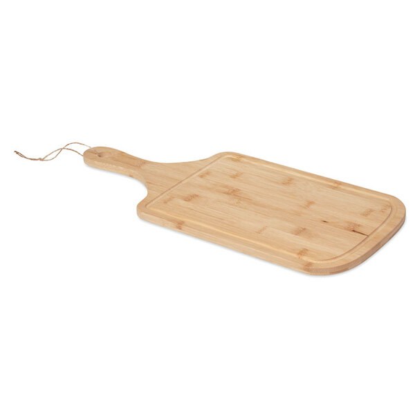 DIYU Bambus Servierbrett mit Juteseil und Rille - GiftRetail MO6551