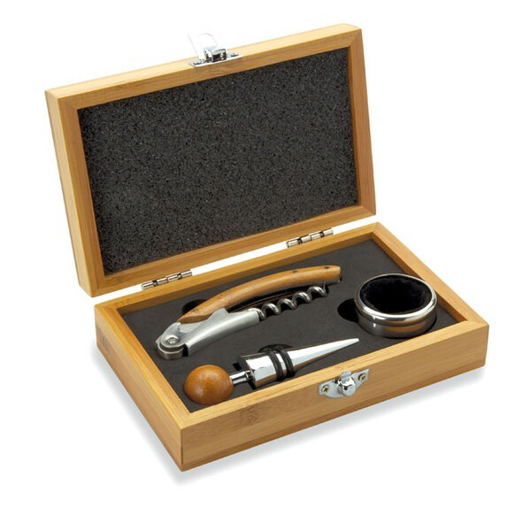 SONOMA Wein-Set in Bambus-Box - GiftRetail MO8147