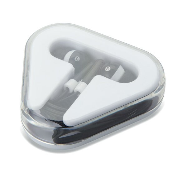 MUSIPLUG Dreieckige PS-Case Ohrhörer mit 120cm Kabel - GiftRetail MO8149