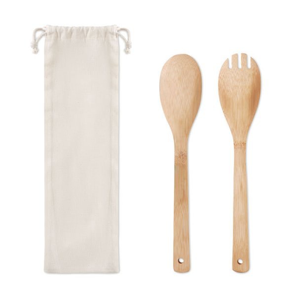 MAYEN SET Salatbesteck Bambus - GiftRetail MO9903