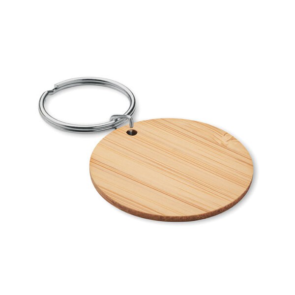 ROUNDBOO Eco-Friendly Round Bamboo Key Ring Accessory