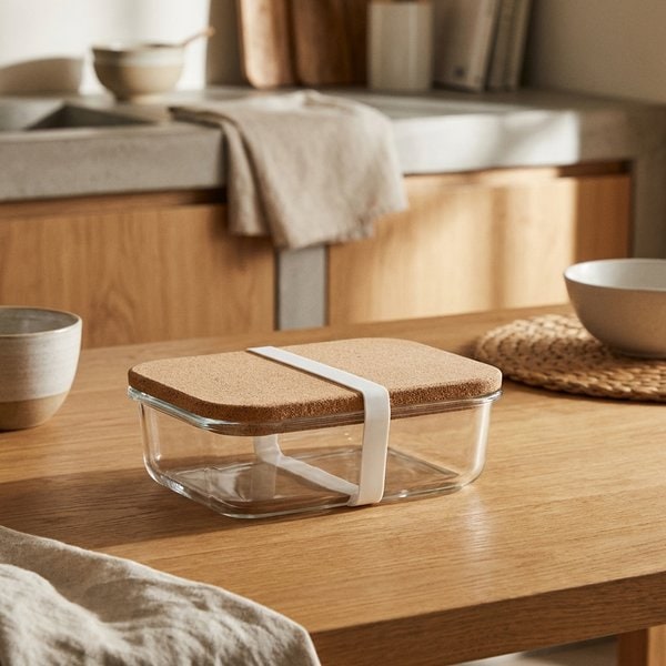 CANOA Eco-Friendly Borosilicate Glass Lunch Box with Cork Lid - GiftRetail MO2255