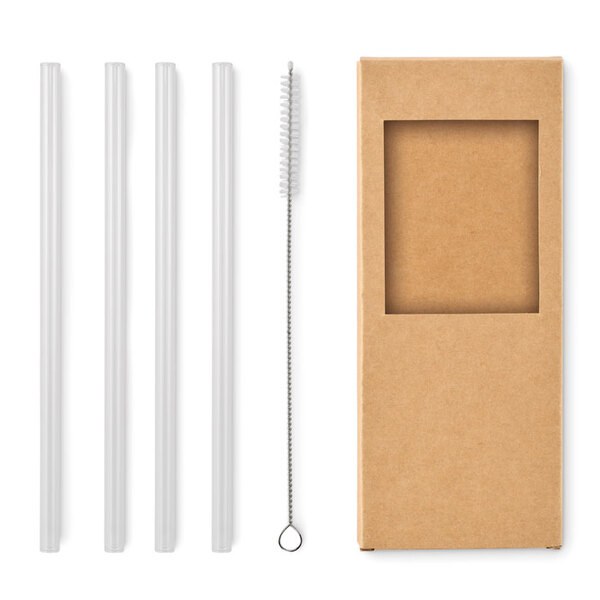 GLAW Glas Trinkhalme-Set - GiftRetail MO2452