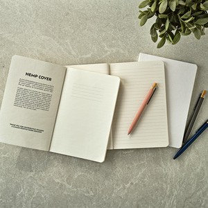 Austen A5 Notebook Hemp cover. 80gsm recycled 196 pages - Aodaci ANT001