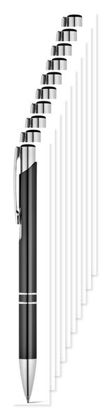 Pack mit 100 Egotier 91311 - Aluminium-Kugelschreiber mit Clip