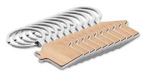 Pack mit 100 GiftRetail MO9949 - BURNIE Schlüsselring Bambus, Haus