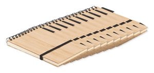 Pack mit 10 GiftRetail MO6528 - SONORABAM DIN Notizblock A6 aus Bambus