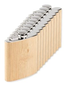 Pack mit 10 GiftRetail MO6356 - HIPHIP Flachmann Bambus 175ml