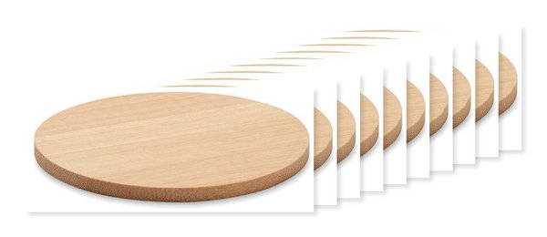 Pack mit 10 GiftRetail MO6602 - BAYIN Runder Untersetzer Bambus