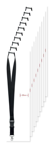 Pack mit 100 GiftRetail MO9661 - WIDE LANY Lanyard mit Metallkarabiner