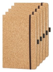 Pack of 5 Goya 38007 - Cork A5 Notebook with Bookmark & Elastic CORK