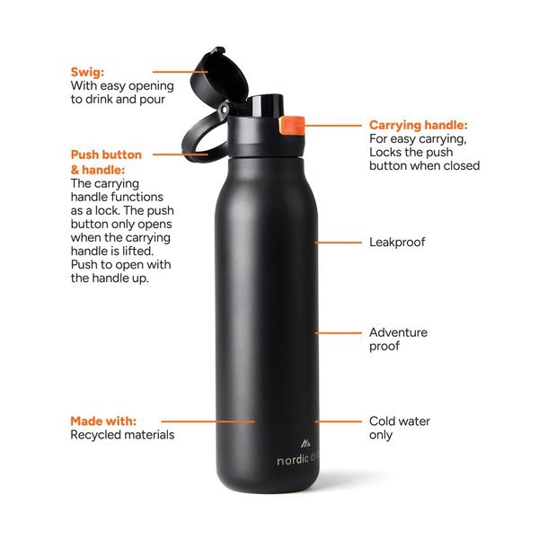 Nordic Drift ND310.03 - Nordic Drift Trail RCS Single Wall Water Bottle 750ml