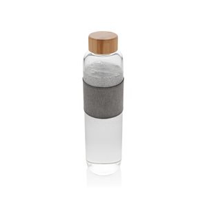 XD Collection P436.77 - Impact Borosilikatglasflasche mit Bambusdeckel