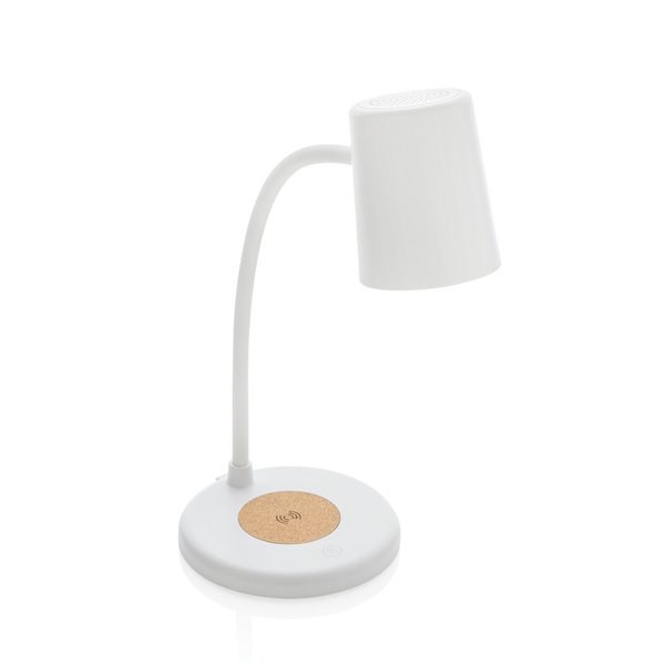 XD Collection P514.03 - Zenara RCS recycelte Plastik und Kork 15W kabellose Schreibtischlampe