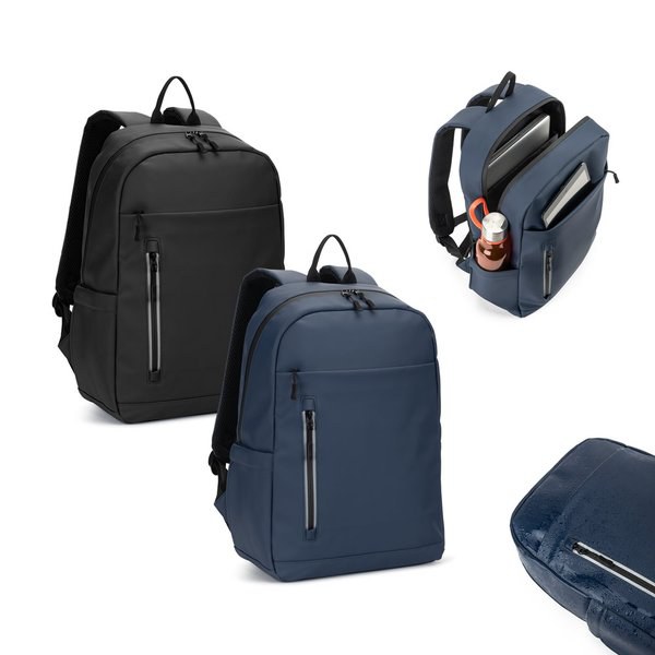 Laptop-Rucksack (16") aus PU mit wasserabweisenden Reißverschlüssen - Egotier 92543